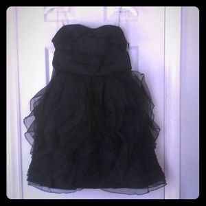 Satin Strapless Dress w/ Removable Chiffon Skirt